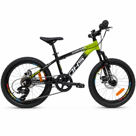 BICICLETE - Bicicleta Copii Dhs Terrana 2023B, model 2026 - 20 Inch, Verde/Negru