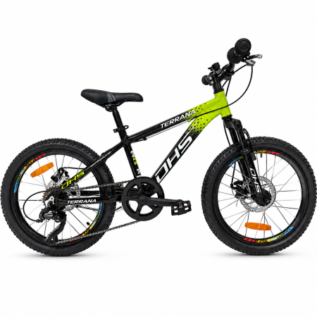 BICICLETE - Bicicleta Copii Dhs Terrana 2023D, model 2026 - 20 Inch, Verde-Negru