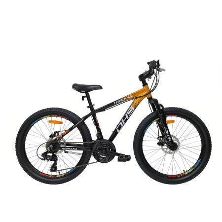 Biciclete copii - Bicicleta Copii Dhs Terrana 2423, model 2026 - 24 Inch, Portocaliu-Negru