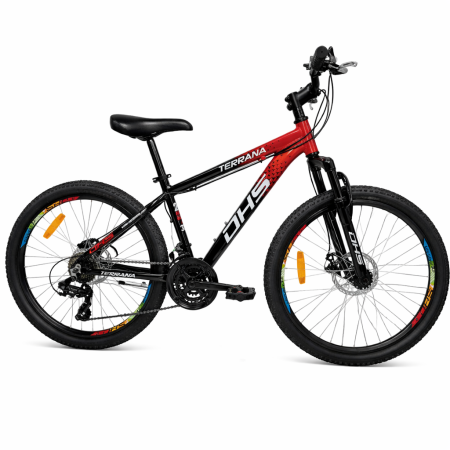 Biciclete copii - Bicicleta Copii Dhs Terrana 2423, model 2026 - 24 Inch, Rosu-Negru