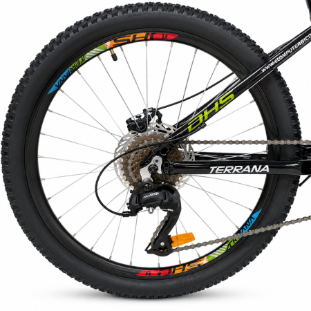 Bicicleta Copii Dhs Terrana 2423B, model 2026 - 24 Inch, Negru-Verde [1]