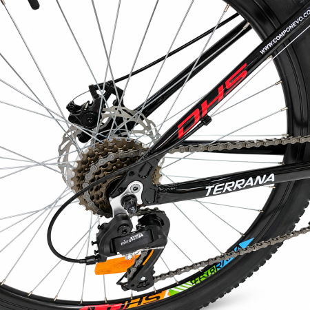 Bicicleta Copii Dhs Terrana 2423B, model 2026 - 24 Inch, Rosu-Negru [4]