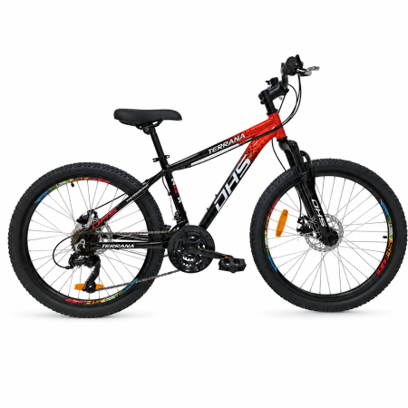 BICICLETE - Bicicleta Copii Dhs Terrana 2423B, model 2026 - 24 Inch, Rosu-Negru