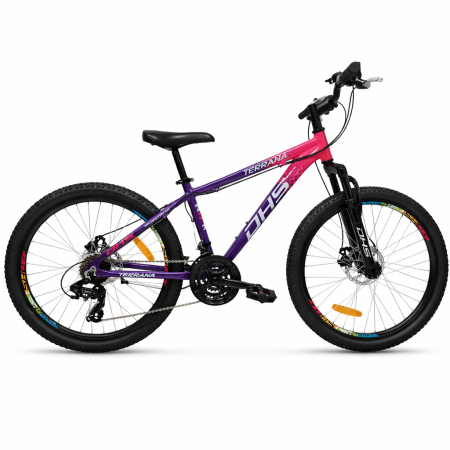 BICICLETE - Bicicleta Copii Dhs Terrana 2423B, model 2026 - 24 Inch, Roz-Violet