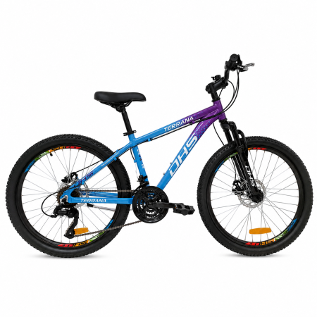 BICICLETE - Bicicleta Copii Dhs Terrana 2423B, model 2026 - 24 Inch, Violet-Albastru