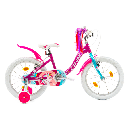 Biciclete copii - Bicicleta Copii DHS Unicorn - 18 Inch, Roz/Albastru