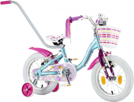 Bicicleta Copii Polar 2024 Unicorn baby - 14 Inch, Albastru-Roz [1]