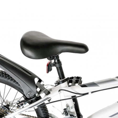 Bicicleta copii Rich Baby, 7-10 Ani, 18 Viteze, Roti 20 Inch, Frane V-Brake, LANQ CSA20/30L, Cadru Alb cu Design Negru [2]