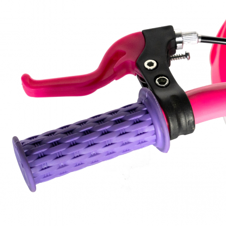 Bicicleta copii Rich Baby T1603C, roata 16", V-Brake,  roti ajutatoare, 4-6 ani, alb/roz [4]