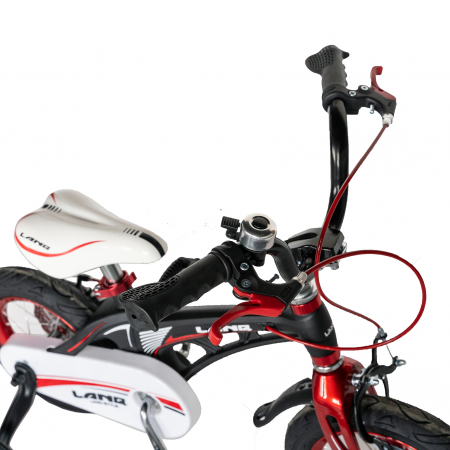 Bicicleta copii Rich Baby W1246D, roata 12", cadru aliaj magneziu, frana C-Brake, roti ajutatoare, 2-4 ani, negru/rosu [10]