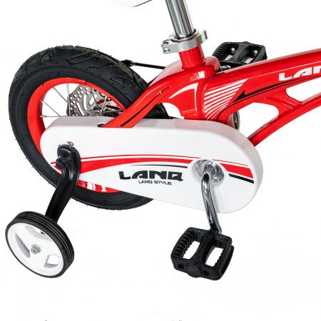 Bicicleta copii Rich Baby W1246D, roata 12", cadru aliaj magneziu, frana C-Brake, roti ajutatoare, 2-4 ani, rosu/negru [3]