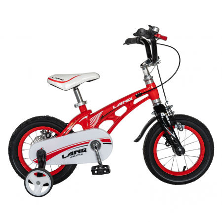 Bicicleta copii Rich Baby W1246D, roata 12", cadru aliaj magneziu, frana C-Brake, roti ajutatoare, 2-4 ani, rosu/negru [0]