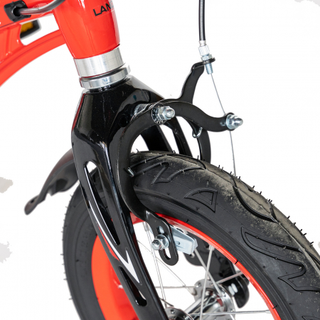 Bicicleta copii Rich Baby W1246D, roata 12", cadru aliaj magneziu, frana C-Brake, roti ajutatoare, 2-4 ani, rosu/negru [8]