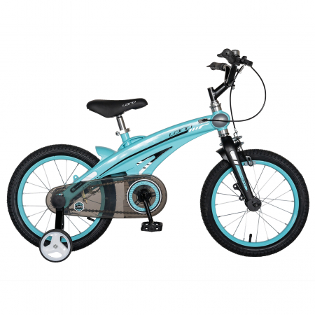 Bicicleta copii Rich Baby W1639D, roata 16", cadru aliaj magneziu, frana C-Brake, roti ajutatoare, 4-6 ani, albastru/negru [0]