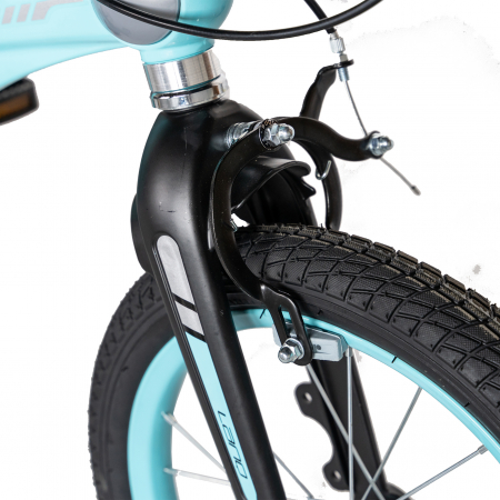 Bicicleta copii Rich Baby W1639D, roata 16", cadru aliaj magneziu, frana C-Brake, roti ajutatoare, 4-6 ani, albastru/negru [8]