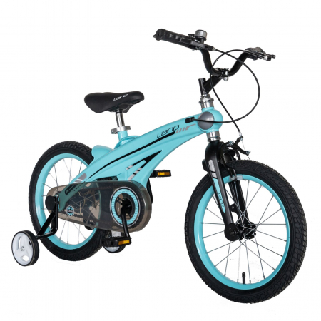 Bicicleta copii Rich Baby W1639D, roata 16", cadru aliaj magneziu, frana C-Brake, roti ajutatoare, 4-6 ani, albastru/negru [1]