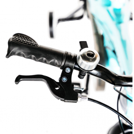 Bicicleta copii Rich Baby W1639D, roata 16", cadru aliaj magneziu, frana C-Brake, roti ajutatoare, 4-6 ani, albastru/negru [10]