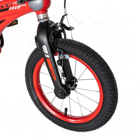 Bicicleta copii Rich Baby W1639D, roata 16", cadru aliaj magneziu, frana C-Brake, roti ajutatoare, 4-6 ani, rosu/negru [6]