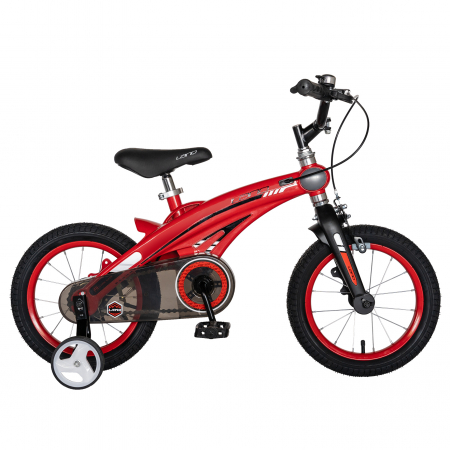 Bicicleta copii Rich Baby W1439D, roata 14", cadru aliaj magneziu, frana C-Brake, roti ajutatoare, 3-5 ani, rosu/negru [0]