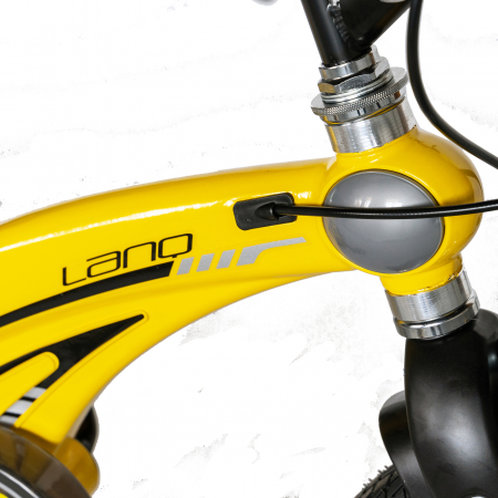 Bicicleta copii W1639D, roata 16", cadru aliaj magneziu, frana C-Brake, roti ajutatoare, 4-6 ani, galben/negru [6]