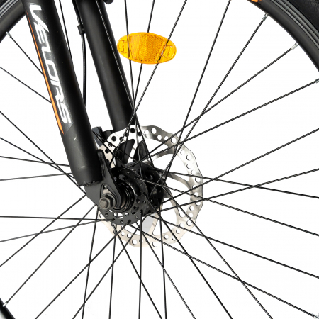 Bicicleta de munte Velors V2610A, roata 26", frana disc, 18 viteze, negru/alb/portocaliu [8]