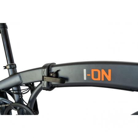Bicicleta electrica Carpat (E-BIKE) pliabila I-ON CSI10/04E, Aluminiu 6061, Roata 20 inch, Frane disc, Motor 250W echipare SHIMANO 6 viteze, culoare gri/portocaliu [7]
