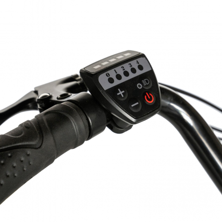 Bicicleta electrica City (E-BIKE) CARPAT C1010E, roata 28", cadru aluminiu, frane V-Brake, transmisie SHIMANO 7 viteze, culoare gri/alb [7]