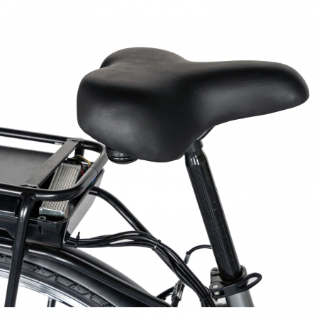 Bicicleta electrica City (E-BIKE) CARPAT C1010E, roata 28", cadru aluminiu, frane V-Brake, transmisie SHIMANO 7 viteze, culoare gri/alb [1]