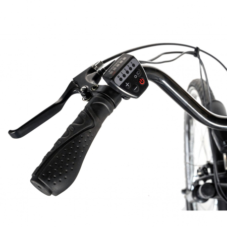 Bicicleta electrica City (E-BIKE) CARPAT C1010E, roata 28", cadru aluminiu, frane V-Brake, transmisie SHIMANO 7 viteze, culoare negru/alb [6]