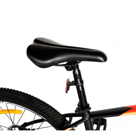 Bicicleta electrica MTB (E-BIKE) CARPAT 27.5" C1007E, cadru aluminiu, frane mecanice disc, echipare SHIMANO 21 viteze, culoare negru/portocaliu [2]