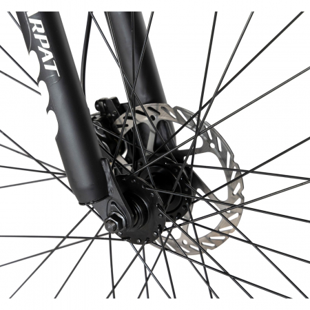 Bicicleta electrica MTB (E-BIKE) CARPAT 27.5" C1007E, cadru aluminiu, frane mecanice disc, echipare SHIMANO 21 viteze, culoare negru/portocaliu [11]