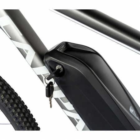 Bicicleta electrica MTB (E-BIKE) CARPAT 27.5" C1011E, cadru aluminiu, frane mecanice disc, transmisie SHIMANO 21 viteze, culoare gri/alb [5]