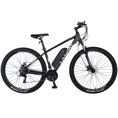 Bicicleta electrica MTB (E-BIKE) Carpat 29" C1012E, cadru aluminiu, frane mecanice disc, transmisie SHIMANO 21 viteze, culoare negru/alb [0]