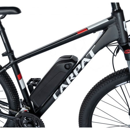 Bicicleta electrica MTB (E-BIKE) Carpat 29" C1012E, cadru aluminiu, frane mecanice disc, transmisie SHIMANO 21 viteze, culoare negru/alb [4]