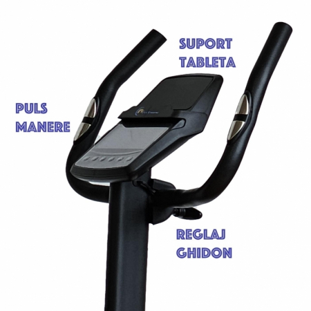 Bicicleta ergometrica FitTronic Cross 513 BP, display mare, electromagnetica, 13 programe, reglaj sa vertical si orizontal, reglaj ghidon, App Kinomap, Zwift [1]