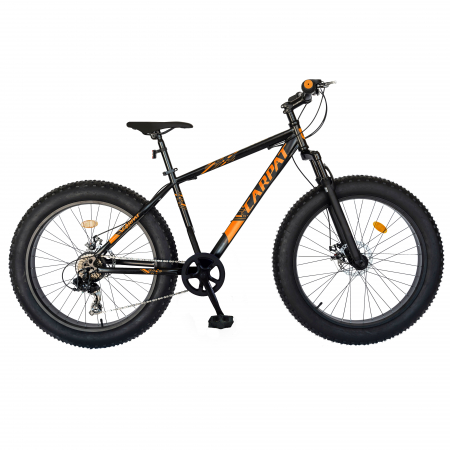 Bicicleta Fat Bike Carpat Hercules 20 inch C2019B, frane mecanice disc, 6 viteze, culoare negru/portocaliu [0]