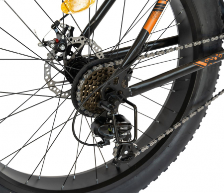Bicicleta Fat Bike Carpat Hercules 20 inch C2019B, frane mecanice disc, 6 viteze, culoare negru/portocaliu [1]