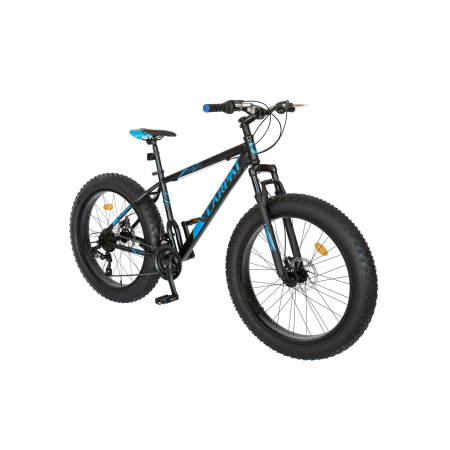 Bicicleta Fat Bike Carpat Hercules 26 inch C2619B, frane mecanice disc, transmisie SHIMANO 18 viteze, culoare negru/albastru [1]