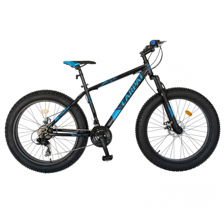 Bicicleta Fat Bike Carpat Hercules 26 inch C2619B, frane mecanice disc, transmisie SHIMANO 18 viteze, culoare negru/albastru [0]