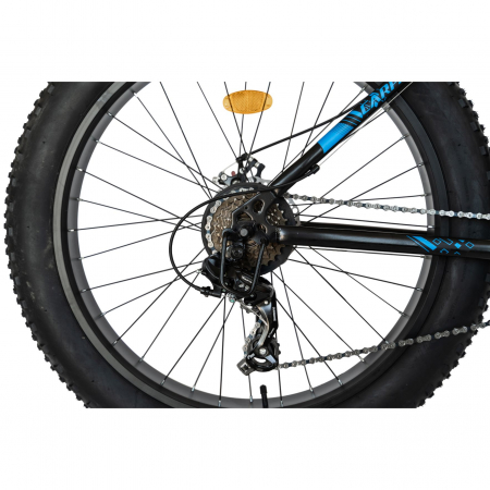 Bicicleta Fat Bike Carpat Hercules 26 inch C2619B, frane mecanice disc, transmisie SHIMANO 18 viteze, culoare negru/albastru [7]