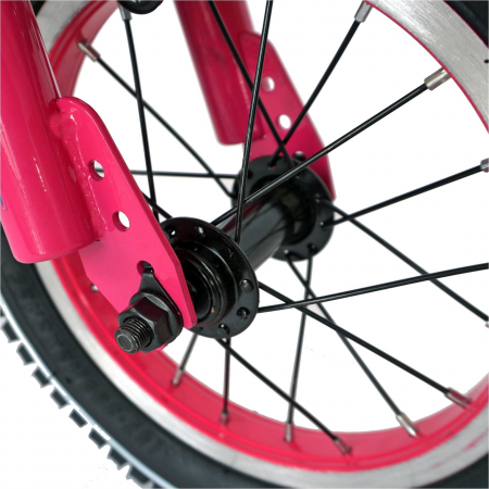 Bicicleta fete Carpat PRINCESS C1208C, roata 12", roti ajutatoare, 2-4 ani, roz/alb  [1]