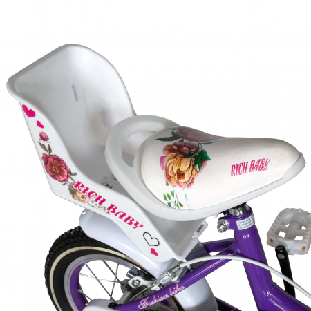 Bicicleta fete Rich Baby T2005C, roata 20", C-Brake, 7-10 ani, mov/alb [1]