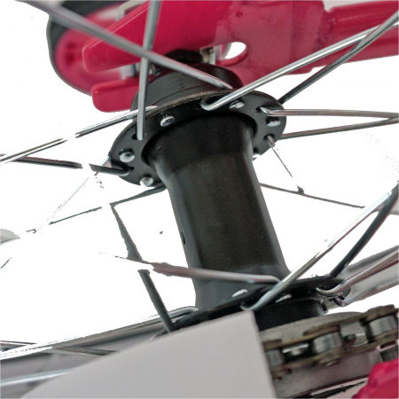 Bicicleta fete VELORS V1802A, roata 18", C-Brake, roti ajutatoare, 5-7 ani, fucsia/alb [7]