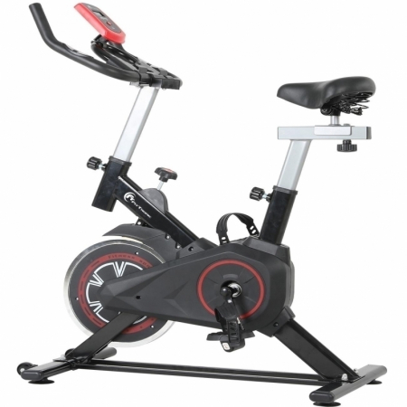 BICICLETE FITNESS - Bicicleta indoor cycling FitTronic SB100, design robust, greutate volanta 8 kg, afisaj LCD, greutate suportata 100 kg