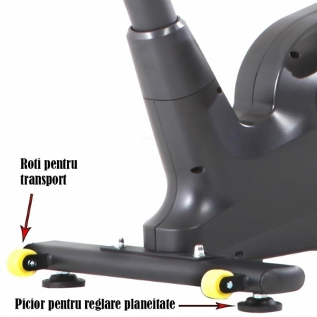 Bicicleta magnetica FitTronic® Atletic 1000B , design robust, greutate suportata 120 kg, volanta 12 kg, afisaj electronic, bluetooth  apps kinomap/fitshow, functii multiple, ghidon reglabil, sezut con [4]