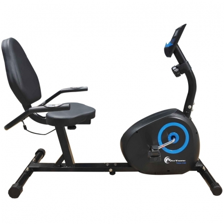 Bicicleta magnetica orizontala FitTronic® Trainer 410R, design robust, volanta 6 kg, greutate suportata 120 kg, afisaj mare cu multe informatii [1]