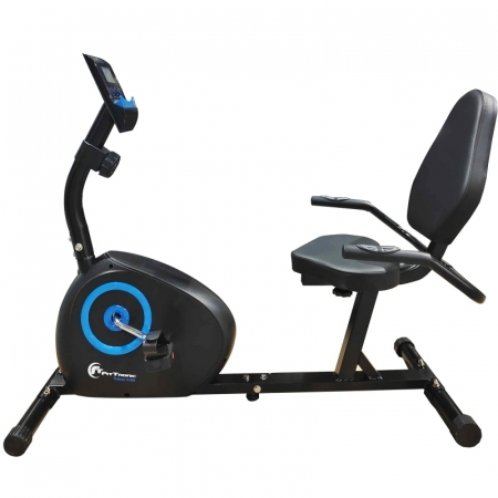 Bicicleta magnetica orizontala FitTronic® Trainer 410R, design robust, volanta 6 kg, greutate suportata 120 kg, afisaj mare cu multe informatii [3]