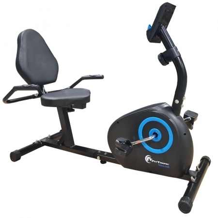 Bicicleta magnetica orizontala FitTronic® Trainer 410R, design robust, volanta 6 kg, greutate suportata 120 kg, afisaj mare cu multe informatii [6]