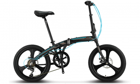 Bicicleta Mosso Marine 2D-7V-12- pliabila cadru aluminiu roata 20" culoare negru/albastru [0]