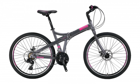 Bicicleta Mosso Marine 2D pliabila, Aluminiu , Roata 26" , Culoare Gri/Roz [0]